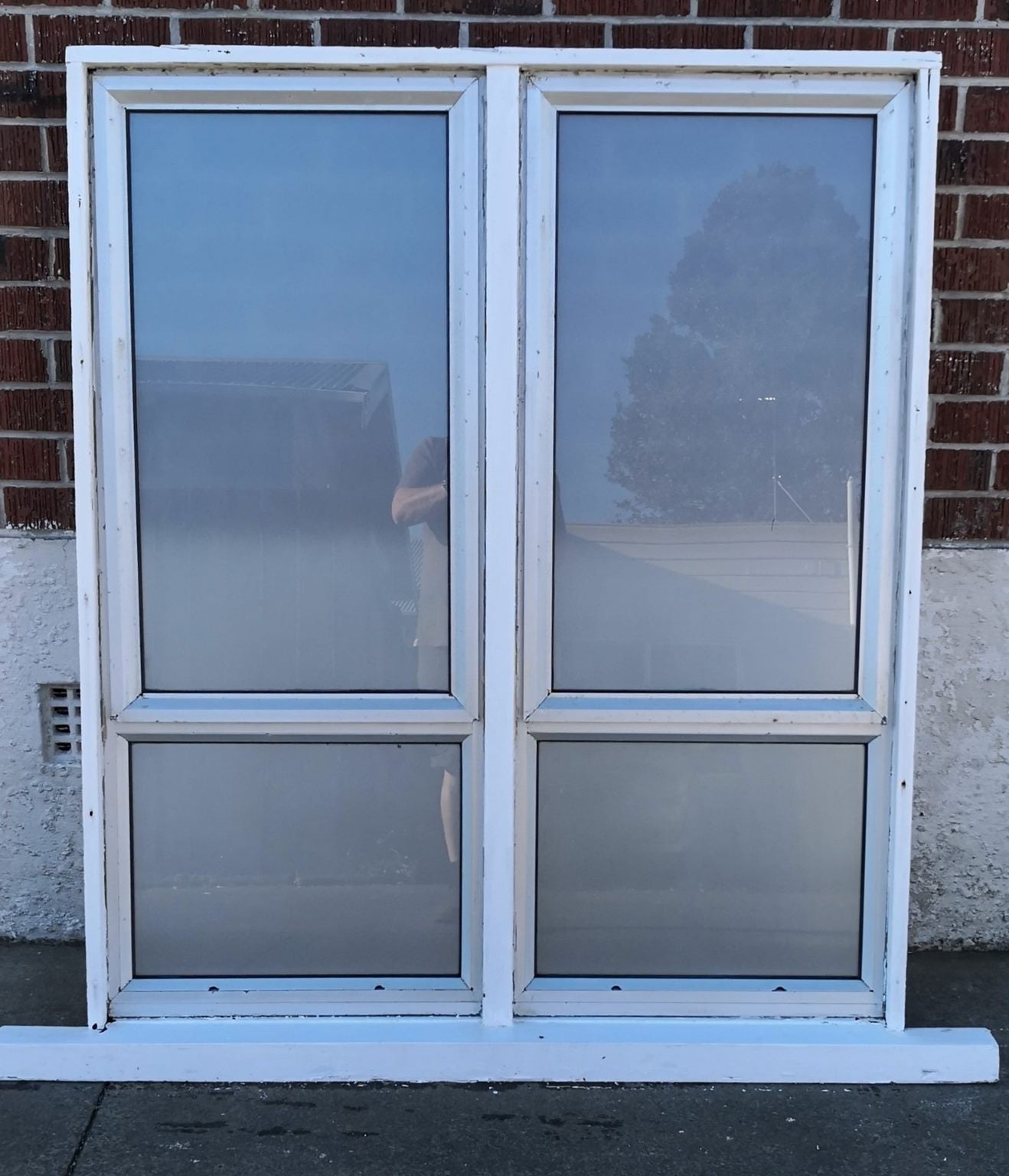 Silver Aluminium Window 1210 W x 1440 H  [#2475] Joinery Recycle