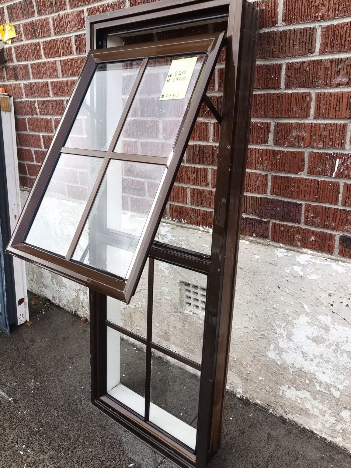 Colonial Style Aluminium Window Brown 520 W x 1400 H   [#1463] Joinery Recycle