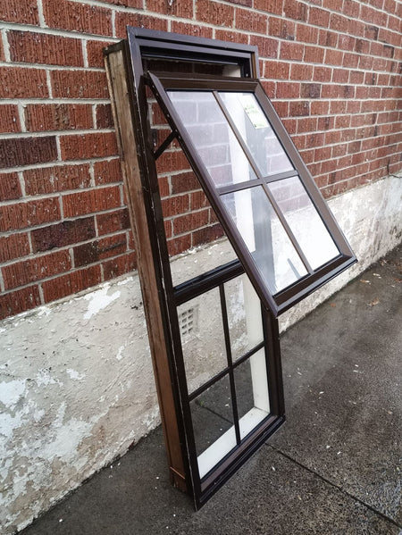 Colonial Style Aluminium Window Brown 520 W x 1400 H   [#1463] Joinery Recycle