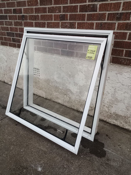 Aluminium Window White  1000 W x  1000 H  [#3381] Joinery Recycle