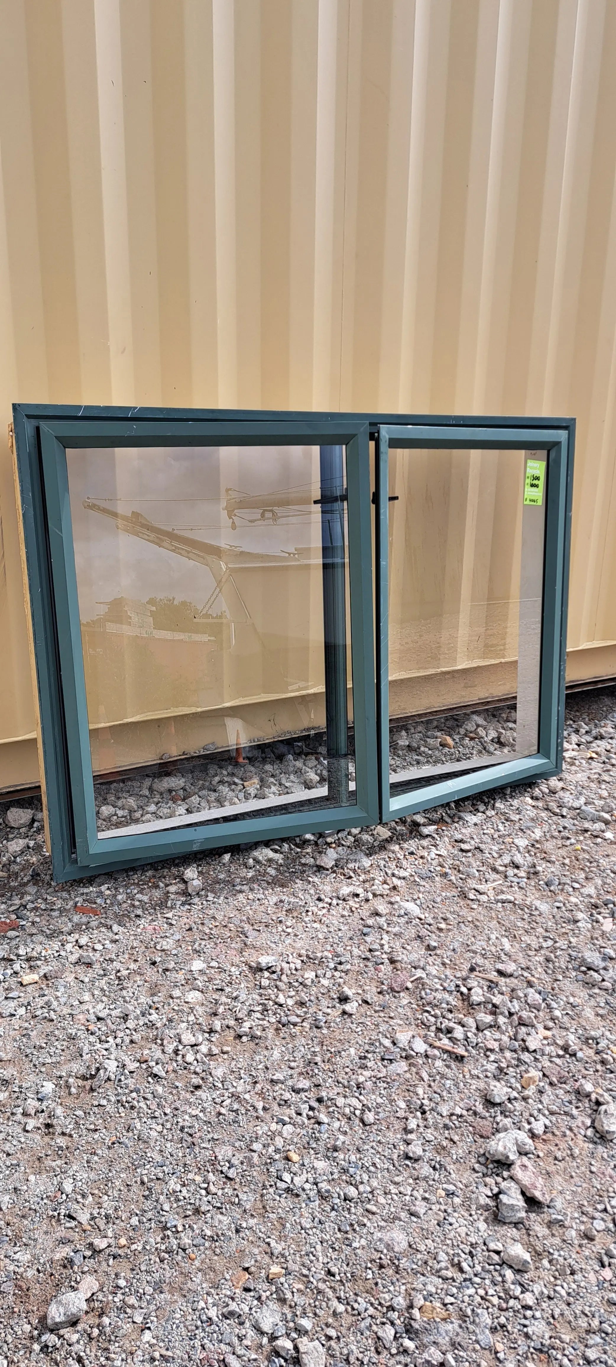 Green Aluminium Window 1500 W x 1000 H [#4065aSF] Joinery Recycle