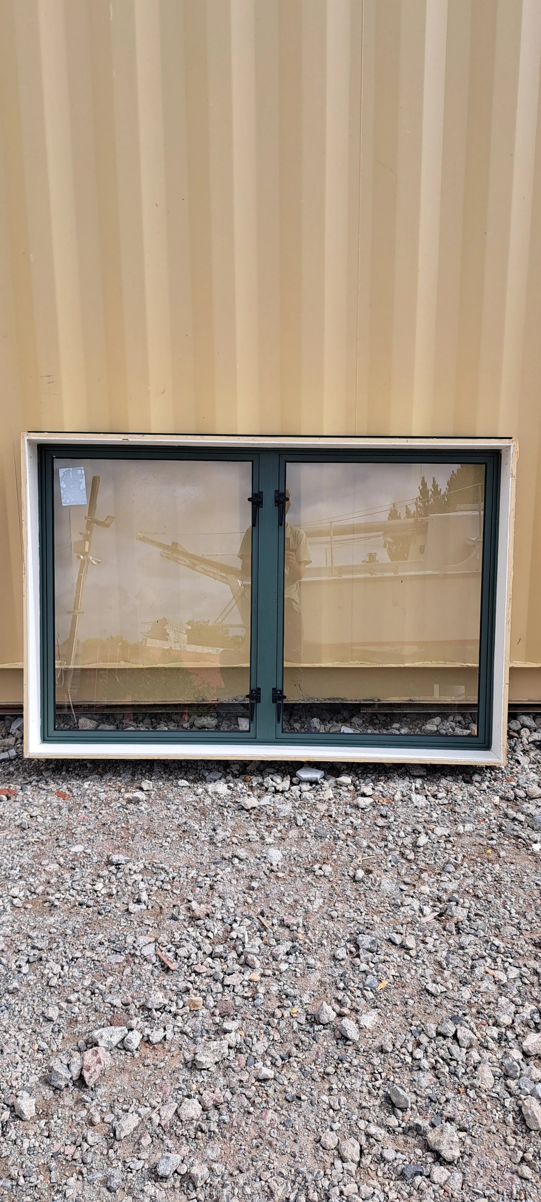 Green Aluminium Window 1500 W x 1000 H [#4065aSF] Joinery Recycle