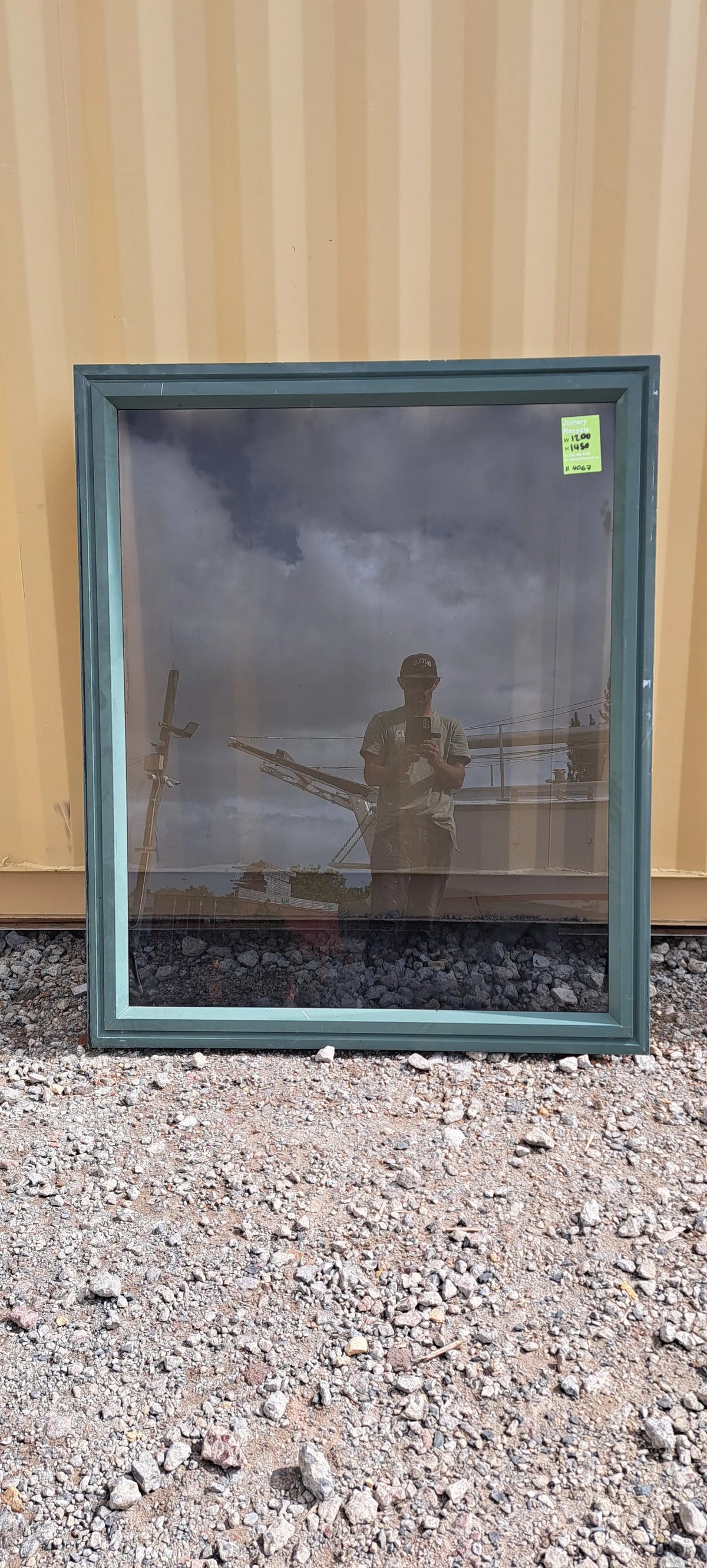 Green Aluminium Window 1200 W x 1450 H [#4067aSF] - Joinery Recycle