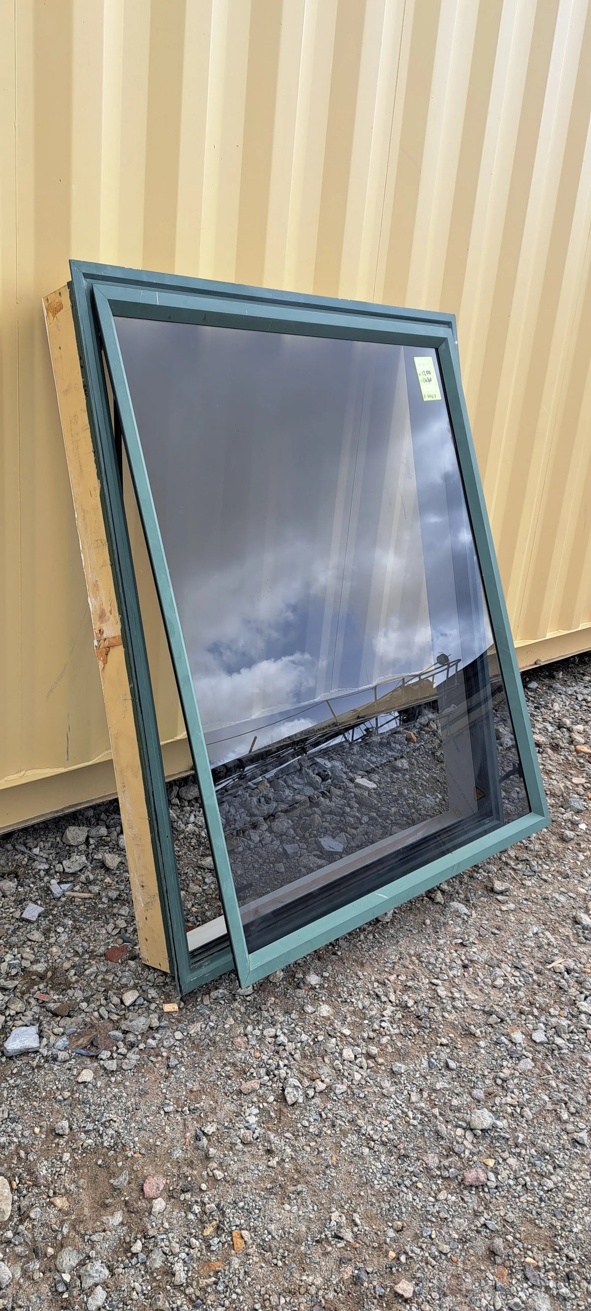 Green Aluminium Window 1200 W x 1450 H [#4067aSF] - Joinery Recycle