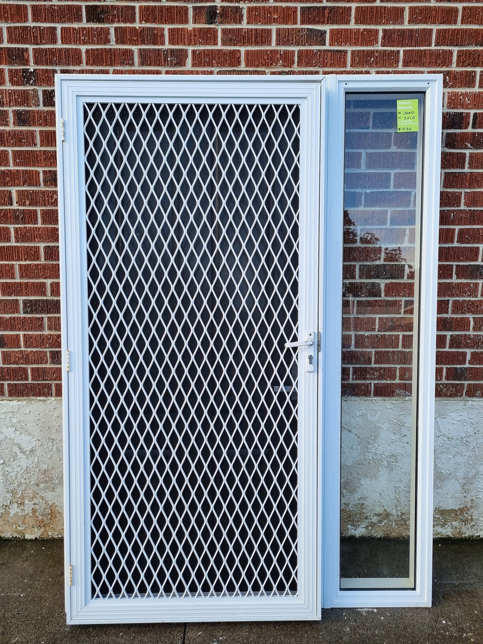 Entrance Door with Sidelight and Security Screen door  1400 W x 2010 H [#4166] Joinery Recycle