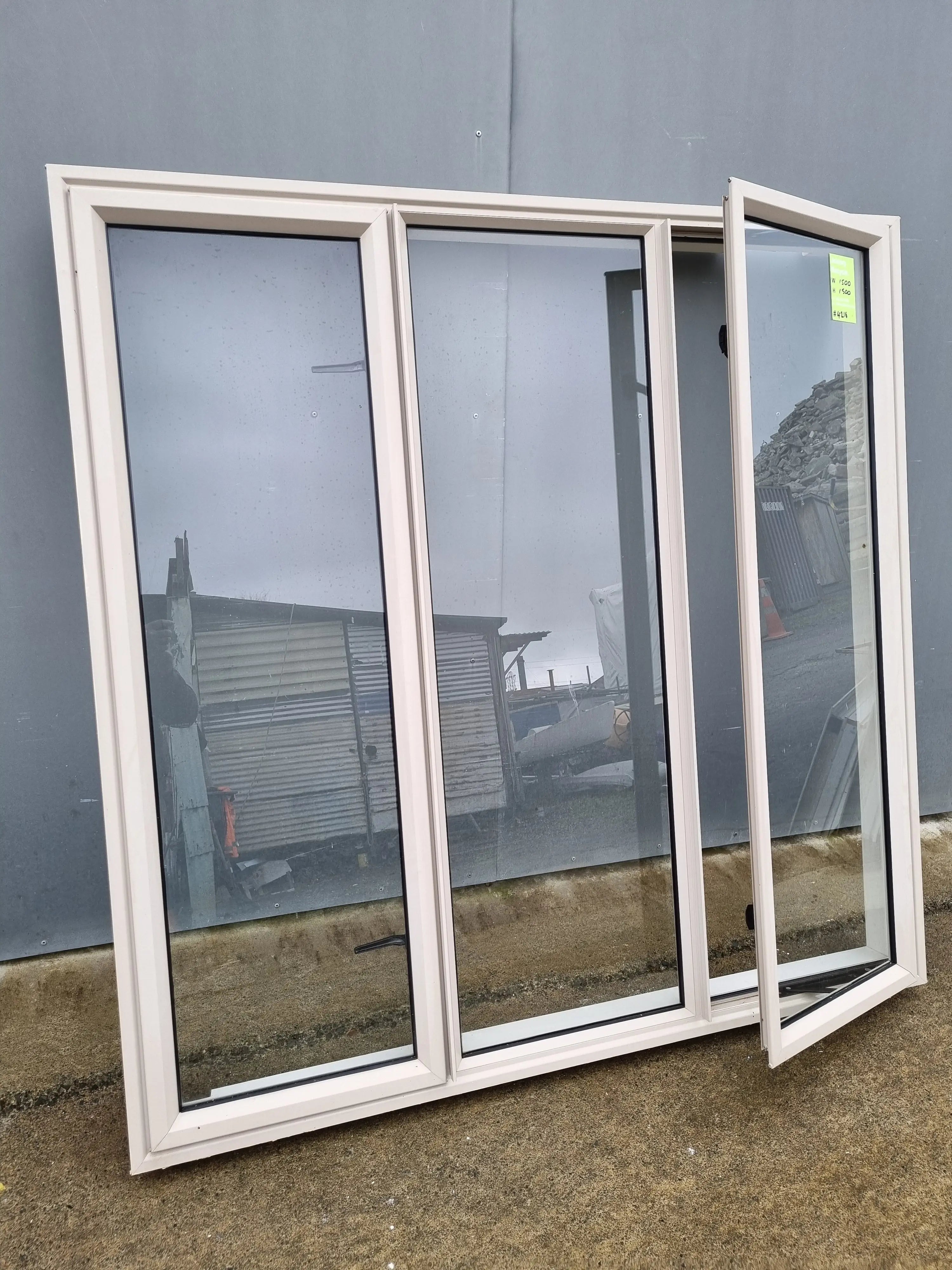 Aluminium Window Desert Sand  1500 W  x  1500 H  [#4216 SF] Joinery Recycle