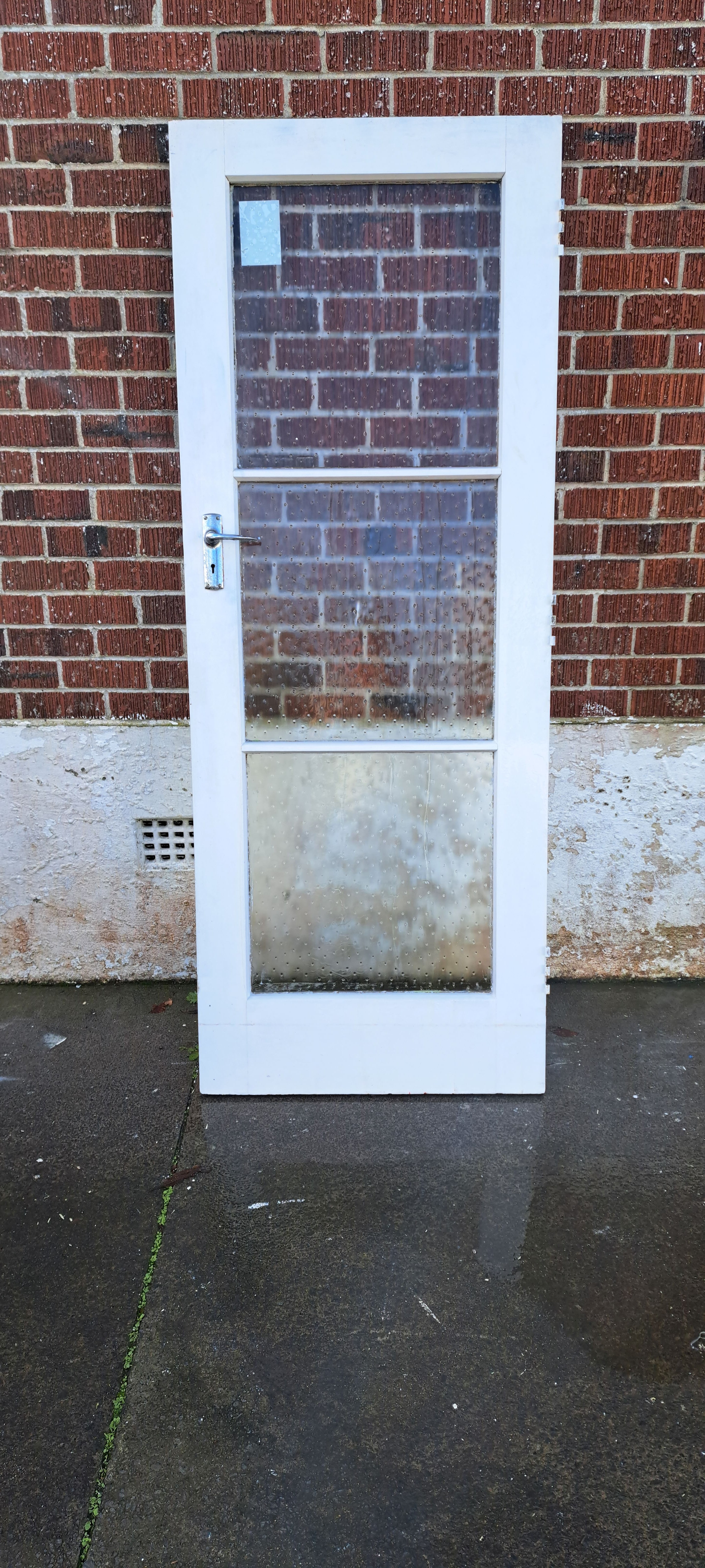 Wood and Glass Single Door 760 W x 1980 H  [#4246 MA] Joinery Recycle