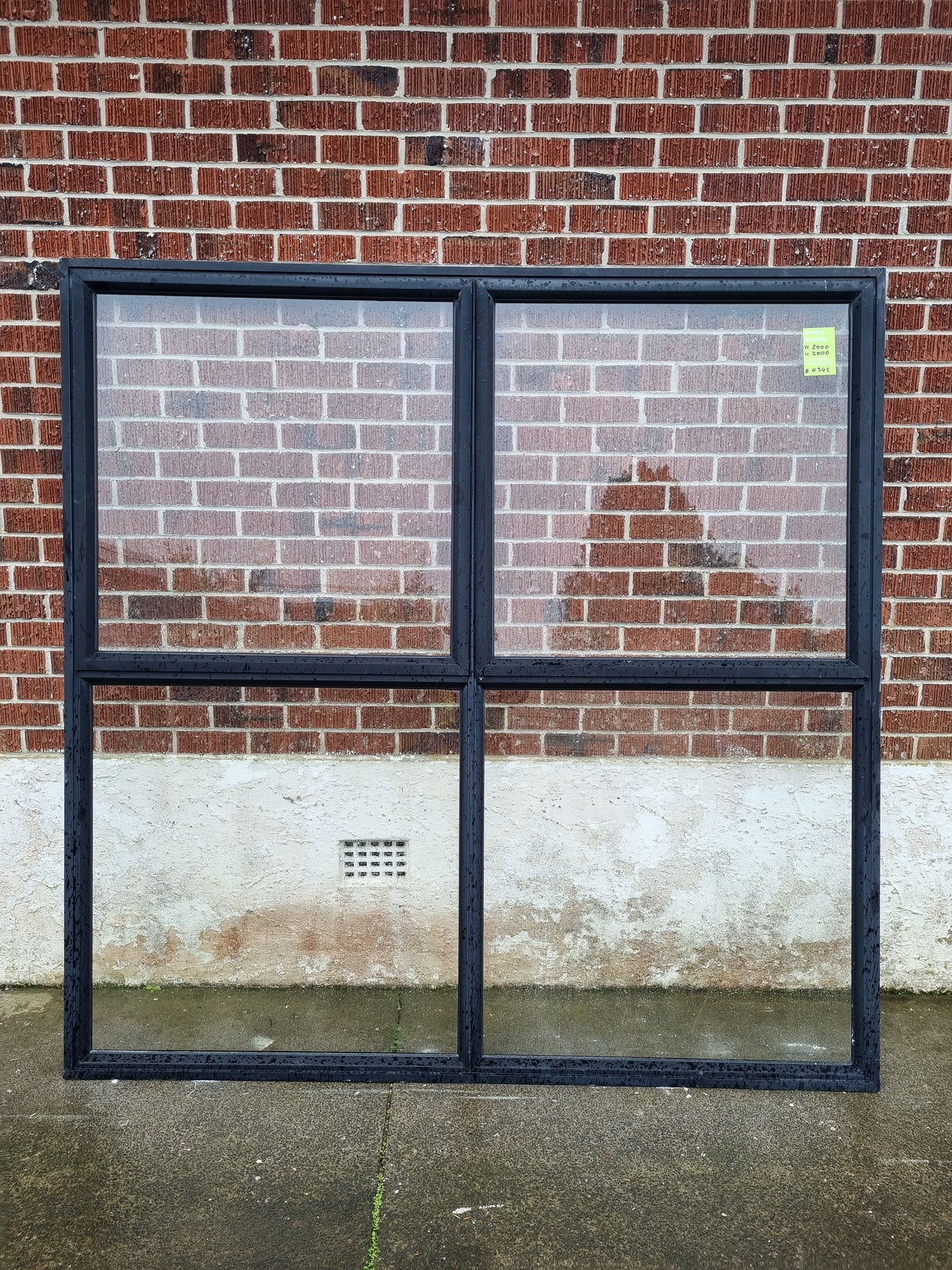 Aluminium Window Black   2000 W  x 2000 H  [#4342 MA] Joinery Recycle