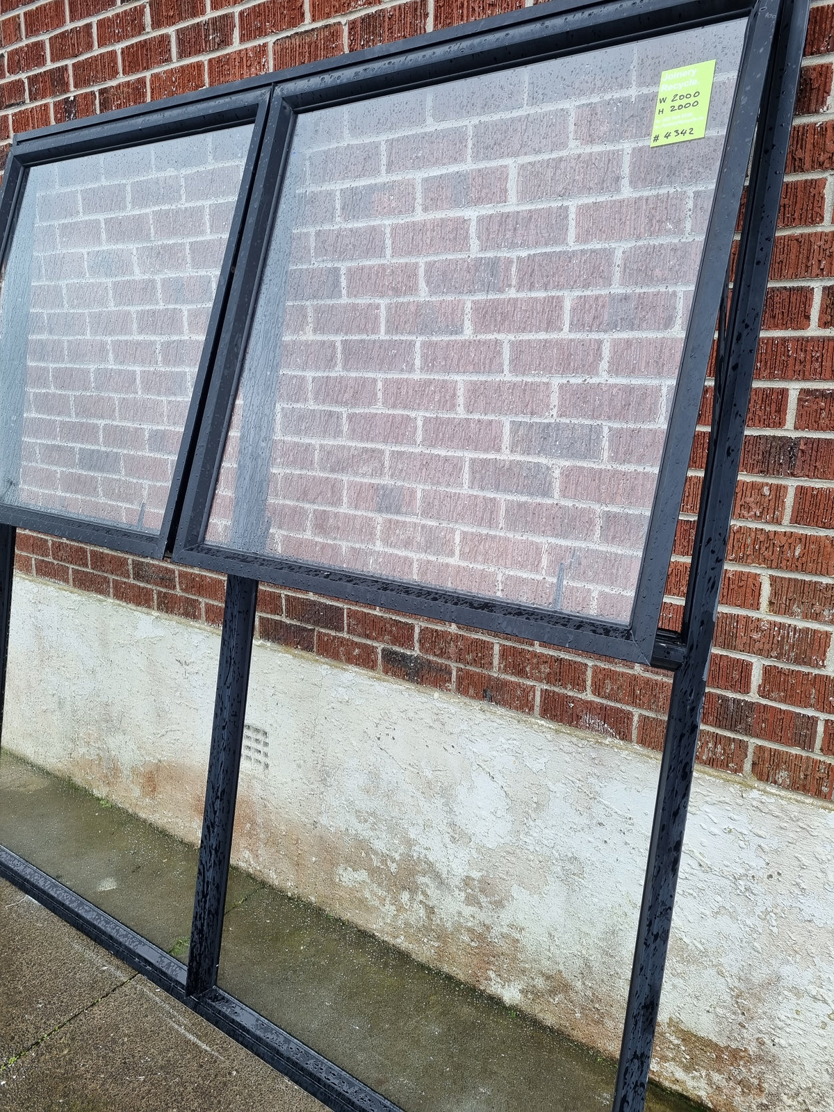 Aluminium Window Black   2000 W  x 2000 H  [#4342 MA] Joinery Recycle