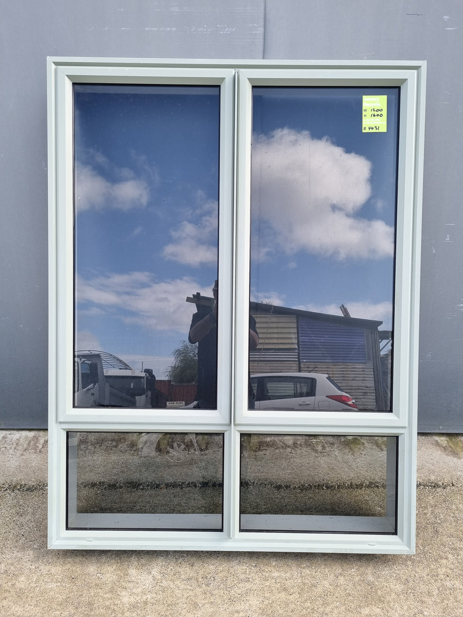 Aluminium Window Green  1200 W  x 1600 H  [#4431 SF] Joinery Recycle