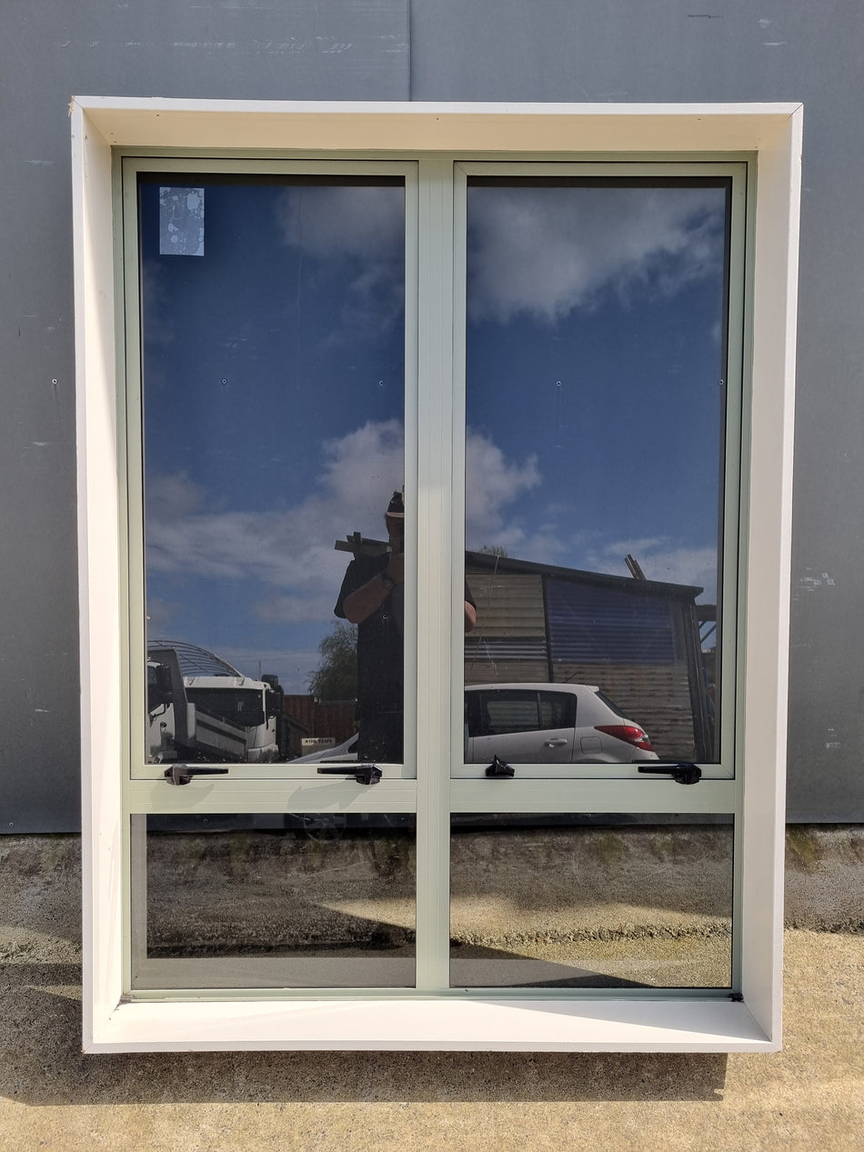 Aluminium Window Green  1200 W  x 1600 H  [#4431 SF] Joinery Recycle