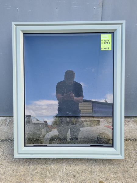 Aluminium Window Green  810 W  x 1000 H  [#4437 SF] Joinery Recycle