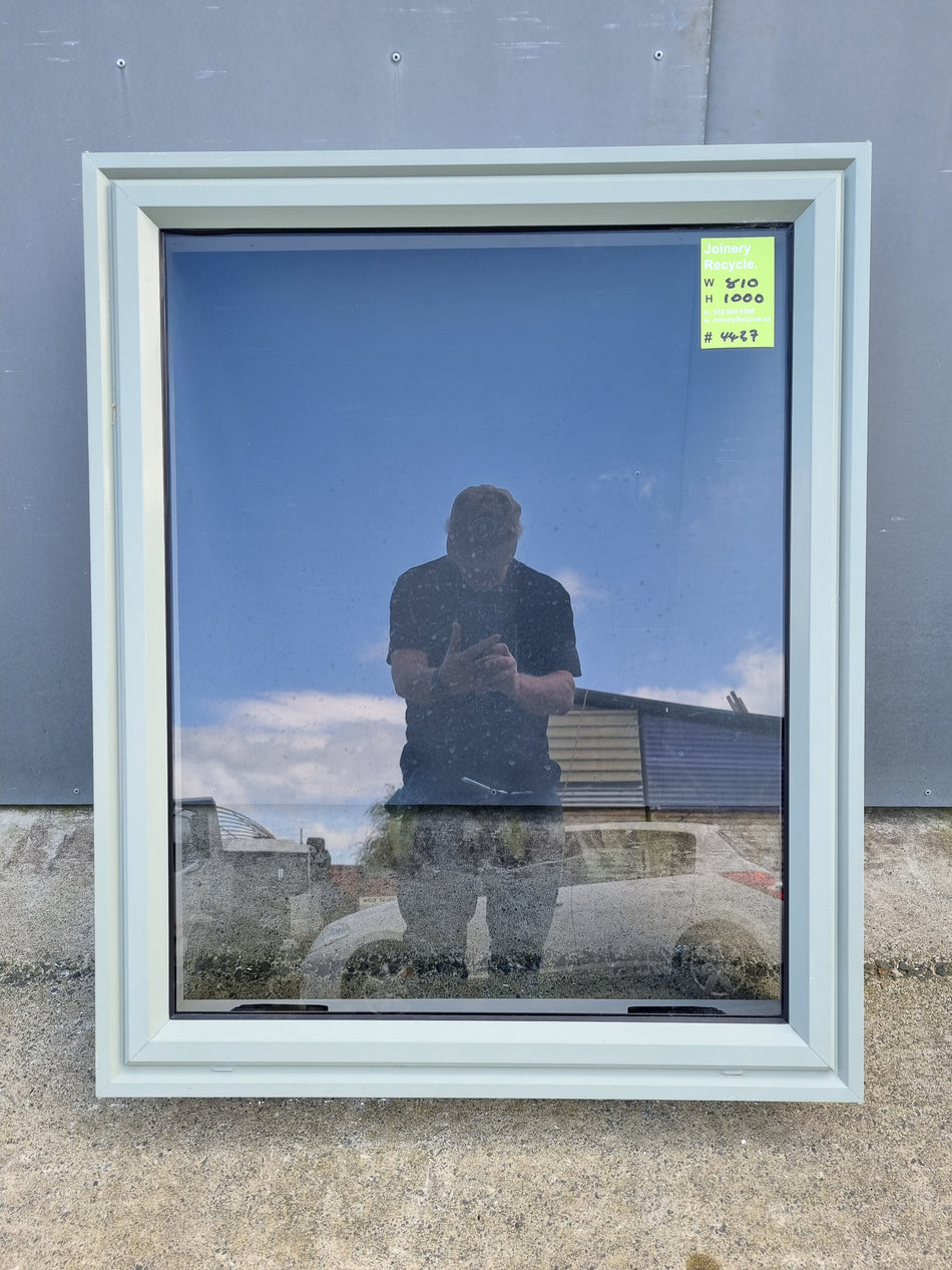 Aluminium Window Green  810 W  x 1000 H  [#4437 SF] Joinery Recycle