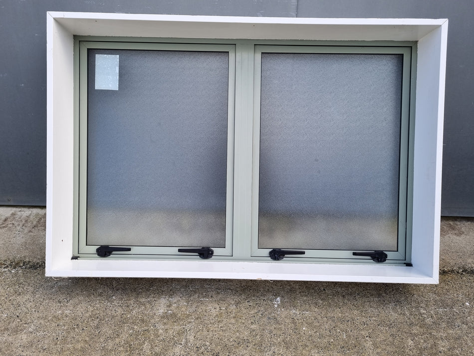 Aluminium Window Green  1200 W  x 800 H  [#4438 SF] Joinery Recycle