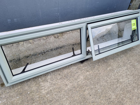 Aluminium Window Green  1600 W  x 400 H  [#4442 SF] Joinery Recycle