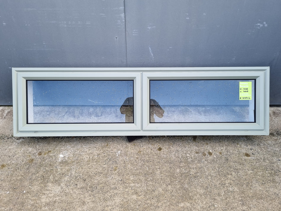 Aluminium Window Green  1600 W  x 400 H  [#4442 SF] Joinery Recycle