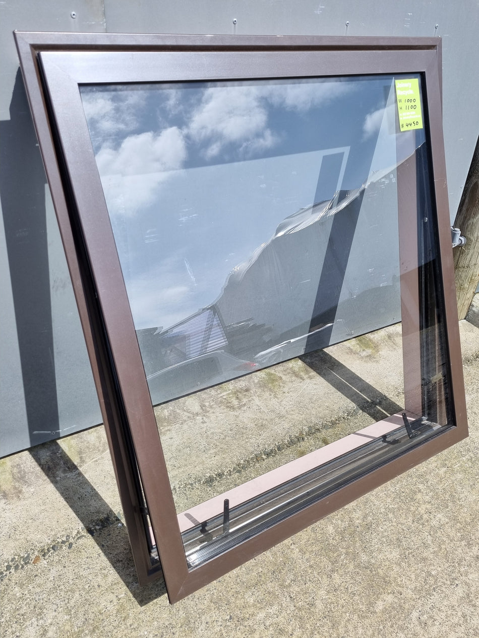 Aluminium Window DOUBLE GLAZED Brown  1000 W  x  1100 H  [#4450 SF] Joinery Recycle