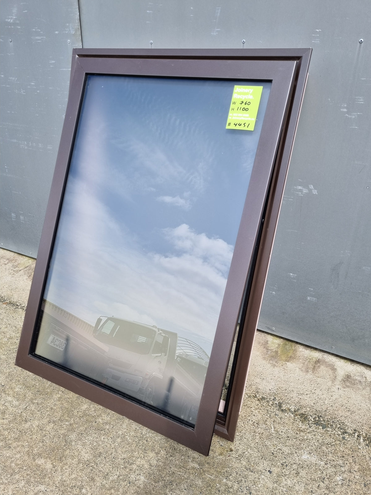 Aluminium Window DOUBLE GLAZED Brown  760 W  x  1100 H  [#4451 SF] Joinery Recycle