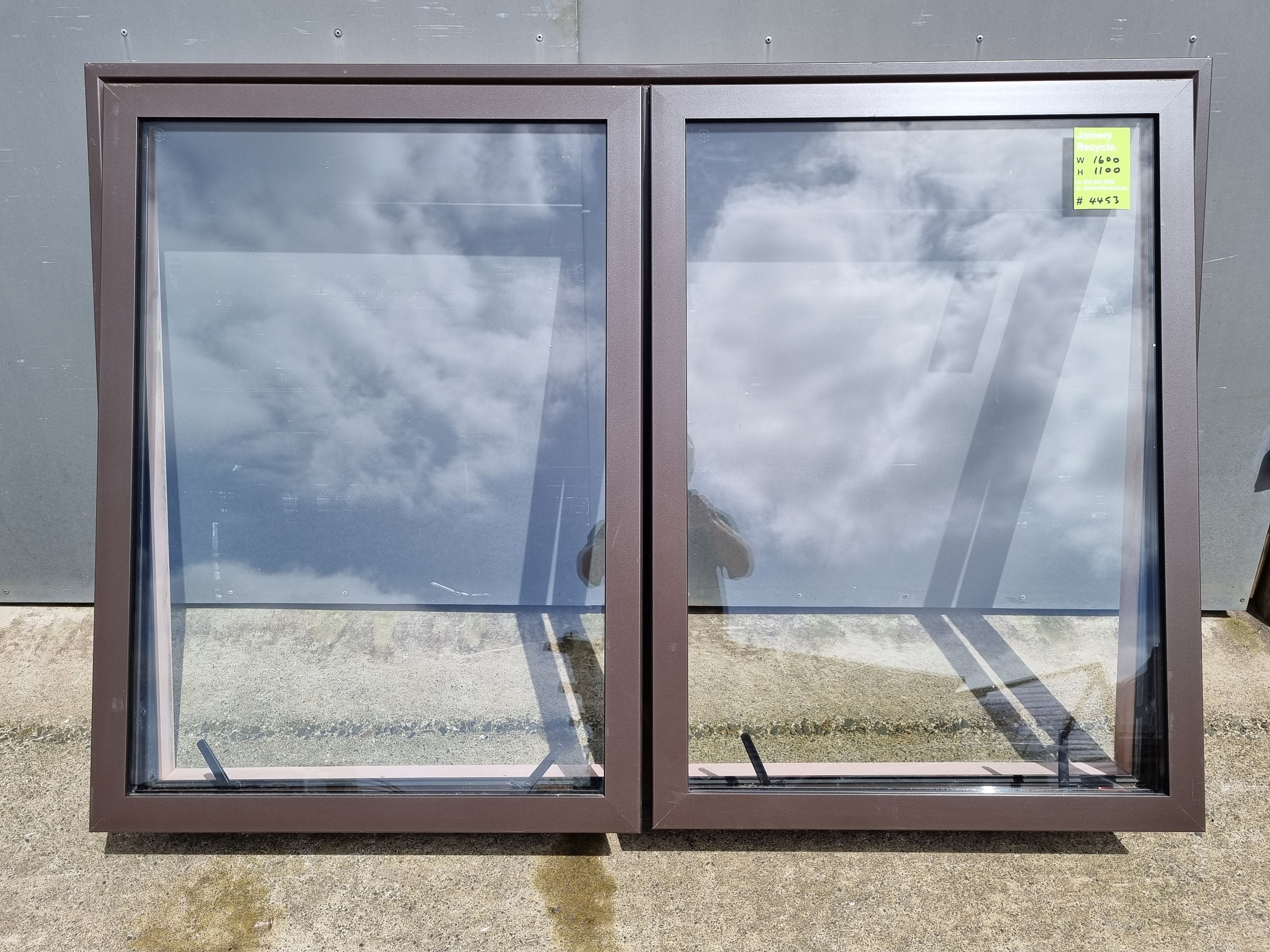 Aluminium Window DOUBLE GLAZED Brown   1600 W  x  1100 H  [#4453 SF] Joinery Recycle