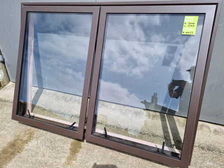 Aluminium Window DOUBLE GLAZED Brown   1600 W  x  1100 H  [#4453 SF] Joinery Recycle