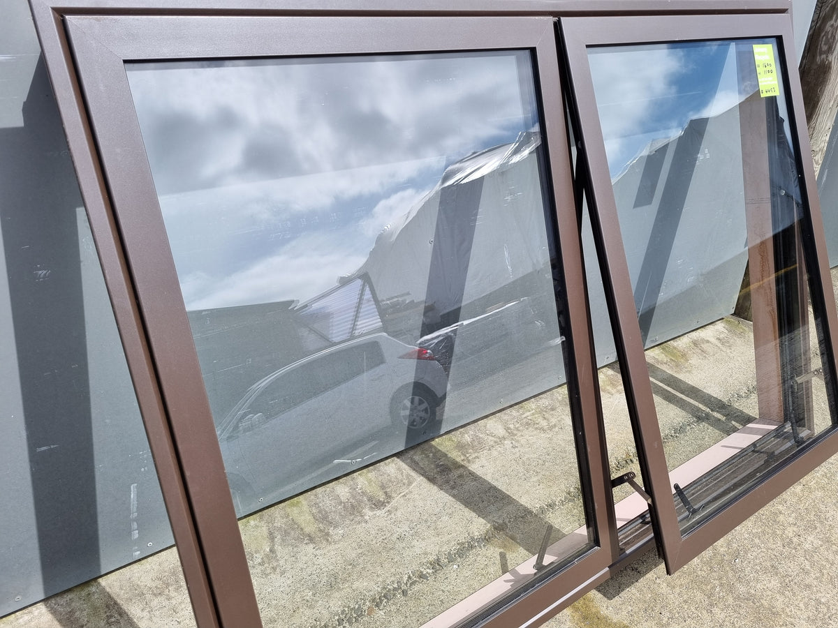 Aluminium Window DOUBLE GLAZED Brown   1600 W  x  1100 H  [#4453 SF] Joinery Recycle