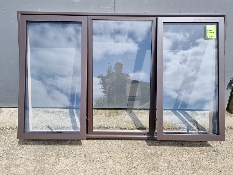 Aluminium Window DOUBLE GLAZED Brown  1800 W  x 1100 H  [#4455 SF] Joinery Recycle