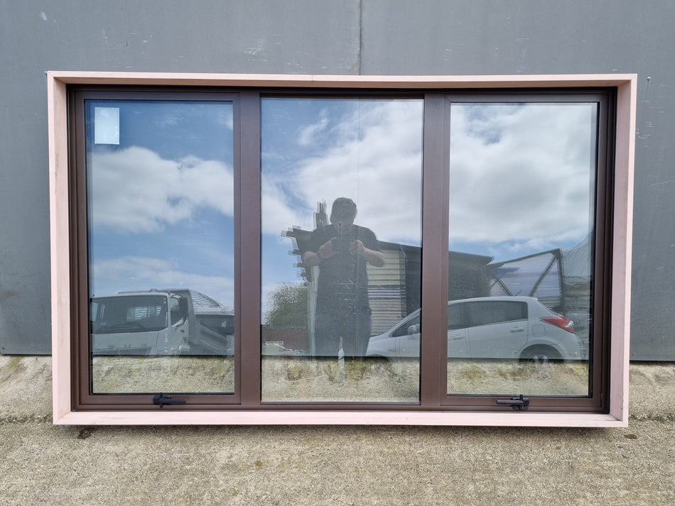 Aluminium Window DOUBLE GLAZED Brown  1800 W  x 1100 H  [#4456 SF] Joinery Recycle