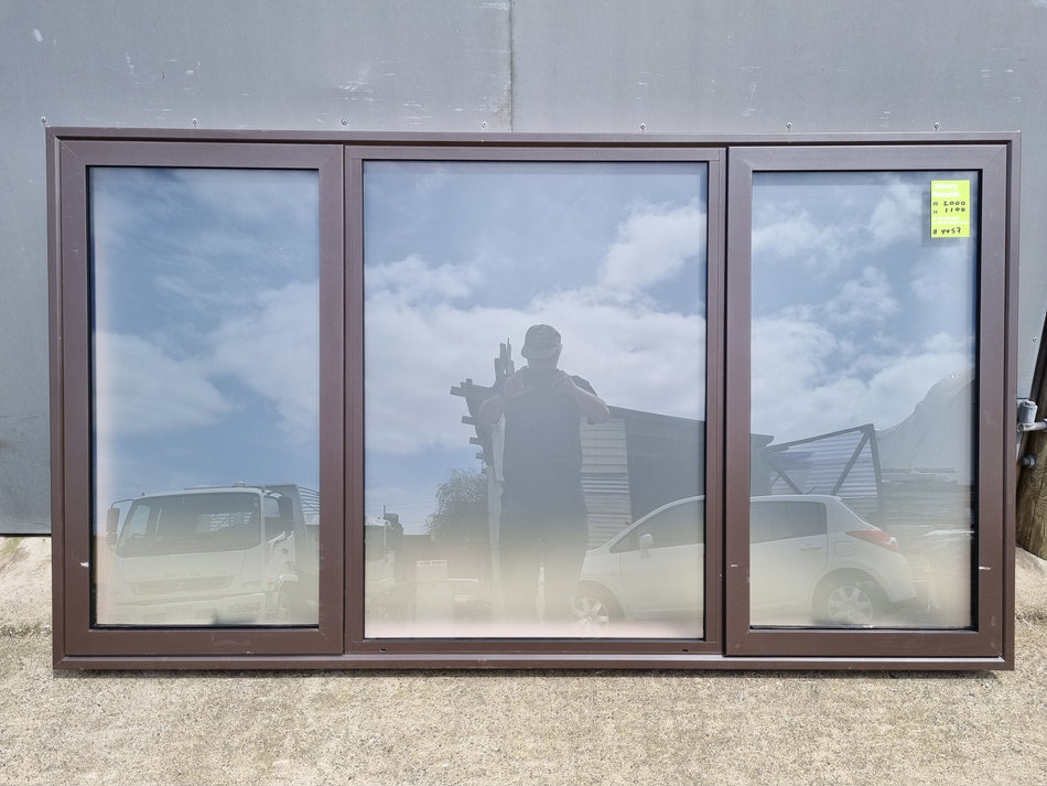 Aluminium Window DOUBLE GLAZED Brown  2000 W  x 1100 H  [#4457 SF] Joinery Recycle