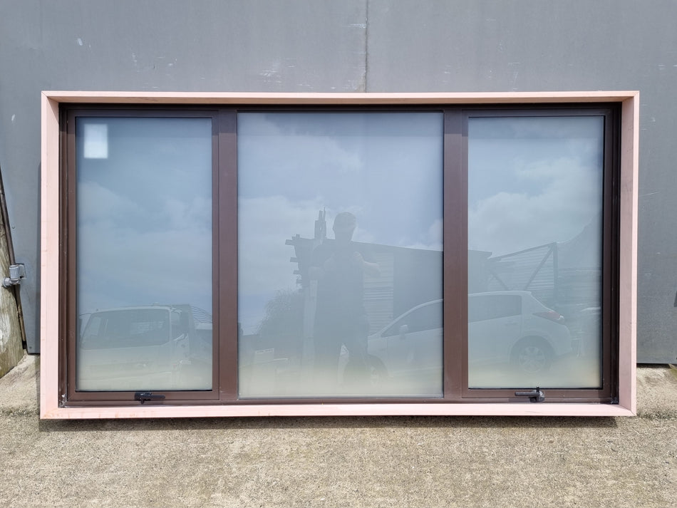 Aluminium Window DOUBLE GLAZED Brown  2000 W  x 1100 H  [#4457 SF] Joinery Recycle