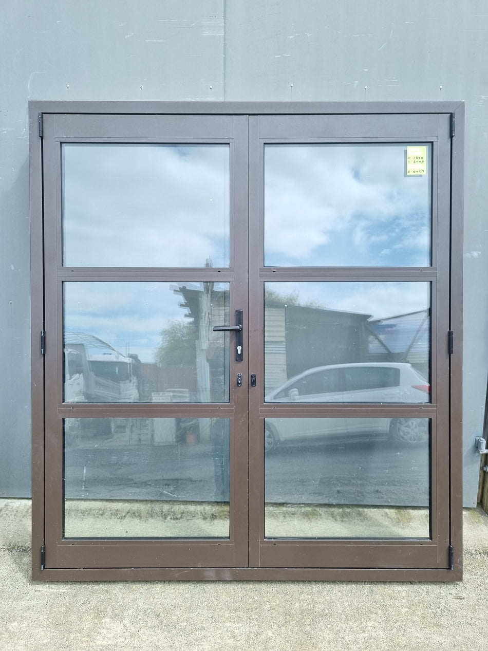 FRENCH DOORS - DOUBLE GLAZED Brown  1800 W  x  2000 H  [#4459 SF] Joinery Recycle