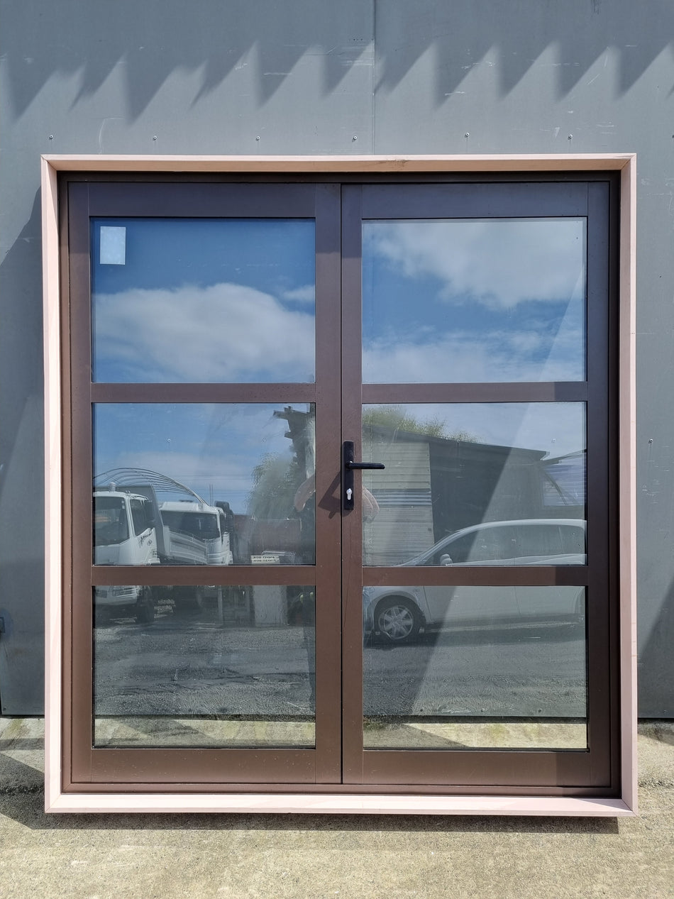 FRENCH DOORS - DOUBLE GLAZED Brown  1800 W  x  2000 H  [#4460 SF] Joinery Recycle