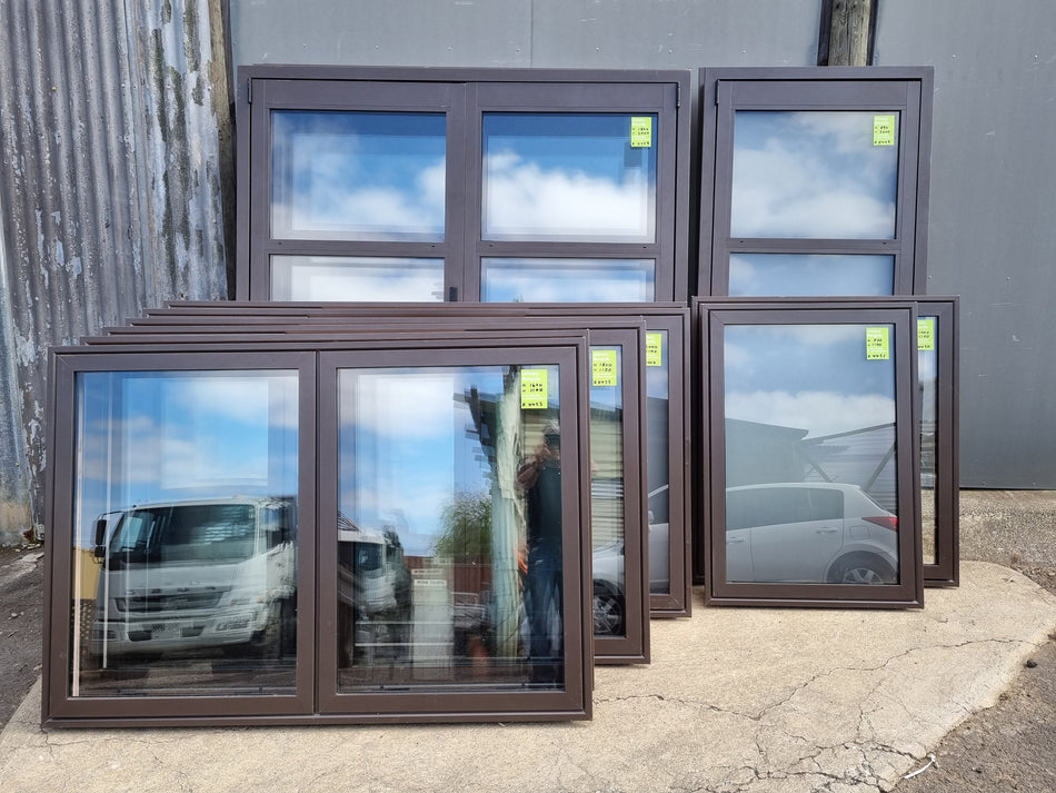 Aluminium Window DOUBLE GLAZED Brown   W  x   H  [#44  TEMP SF] Joinery Recycle