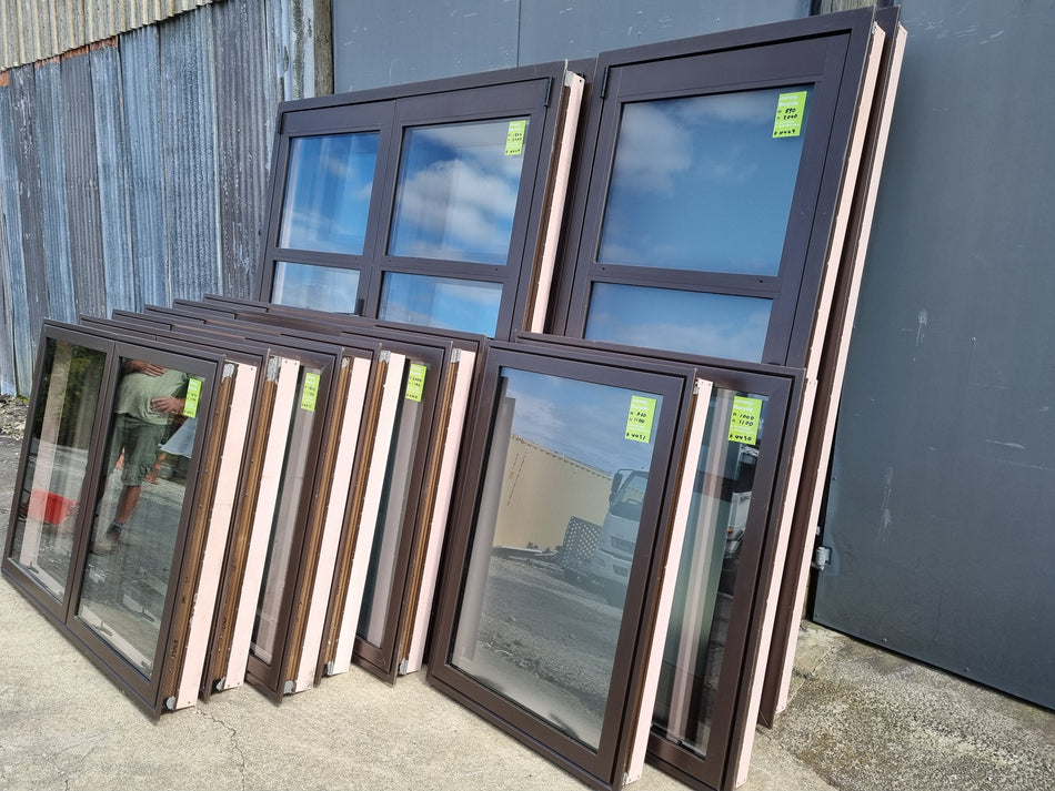 Aluminium Window DOUBLE GLAZED Brown   W  x   H  [#44  TEMP SF] Joinery Recycle