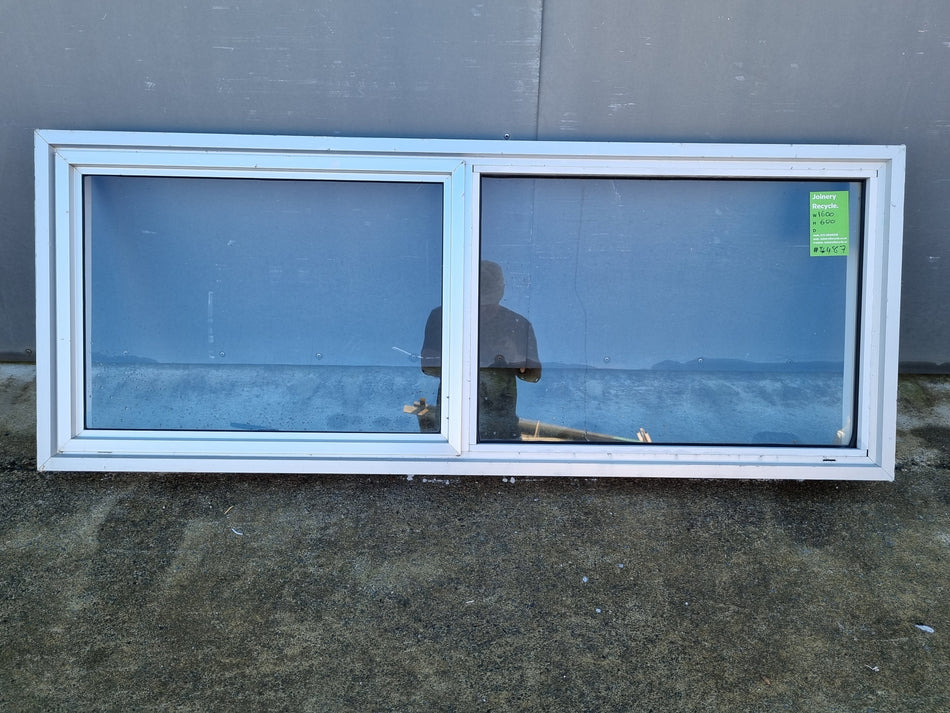 Aluminium Window Silver 1600 W  x  600 H  [#4487 SF] Joinery Recycle