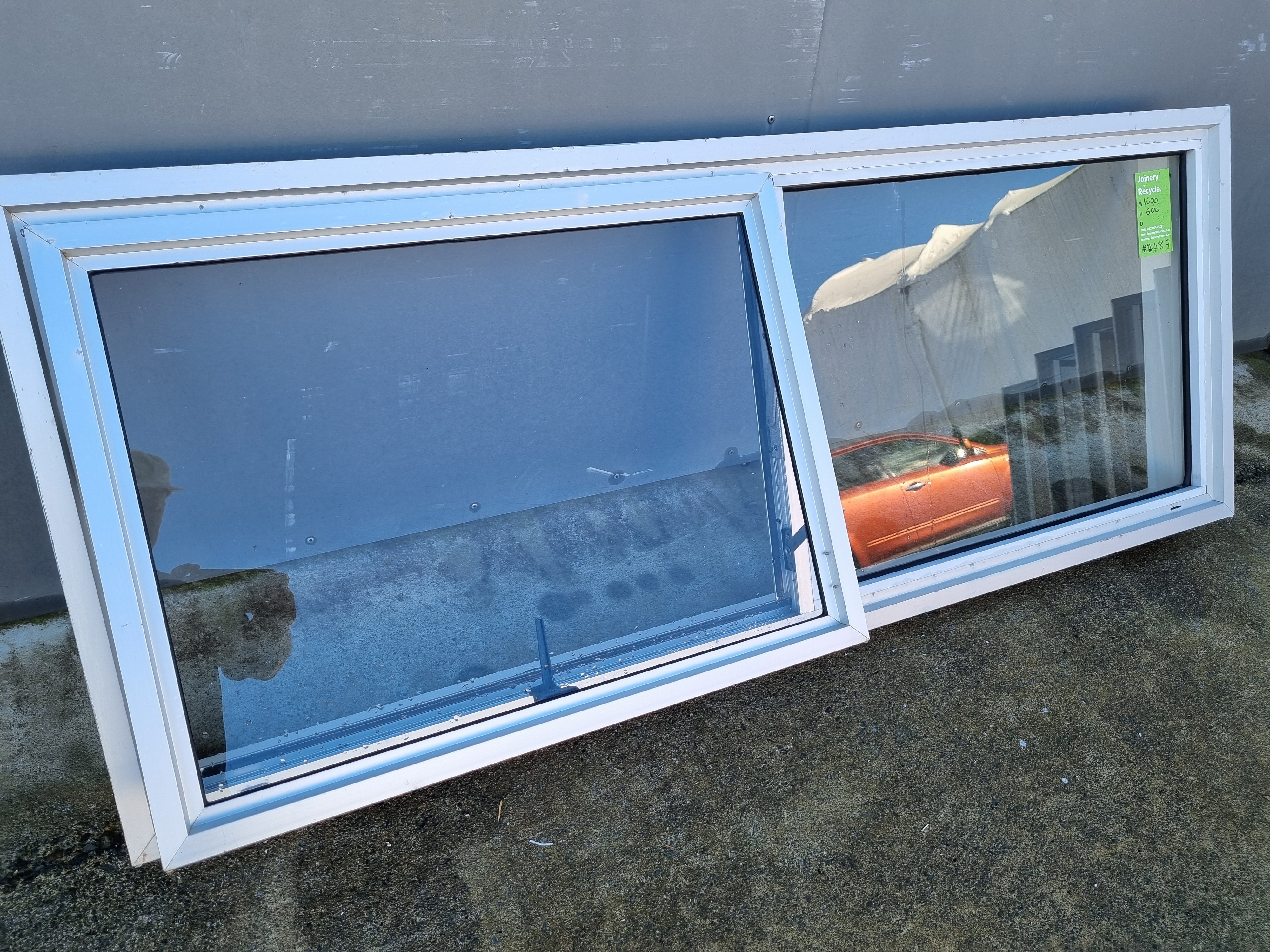 Aluminium Window Silver 1600 W  x  600 H  [#4487 SF] Joinery Recycle