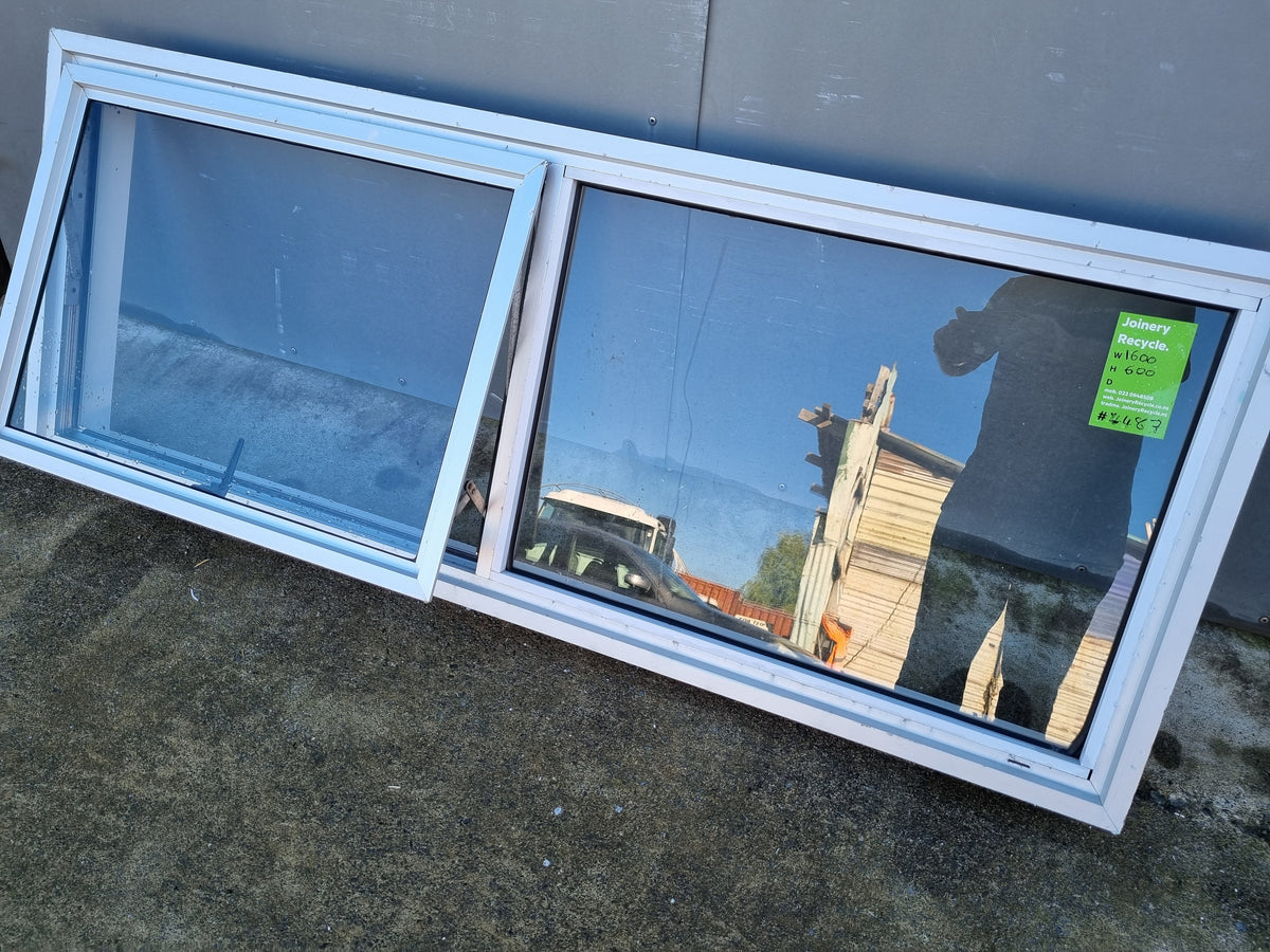 Aluminium Window Silver 1600 W  x  600 H  [#4487 SF] Joinery Recycle