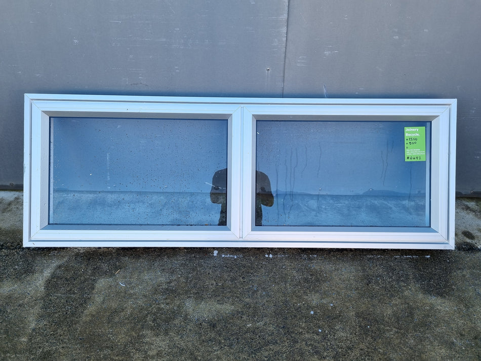 Aluminium Window Silver  1500 W  x  800 H  [#4492 SF] Joinery Recycle