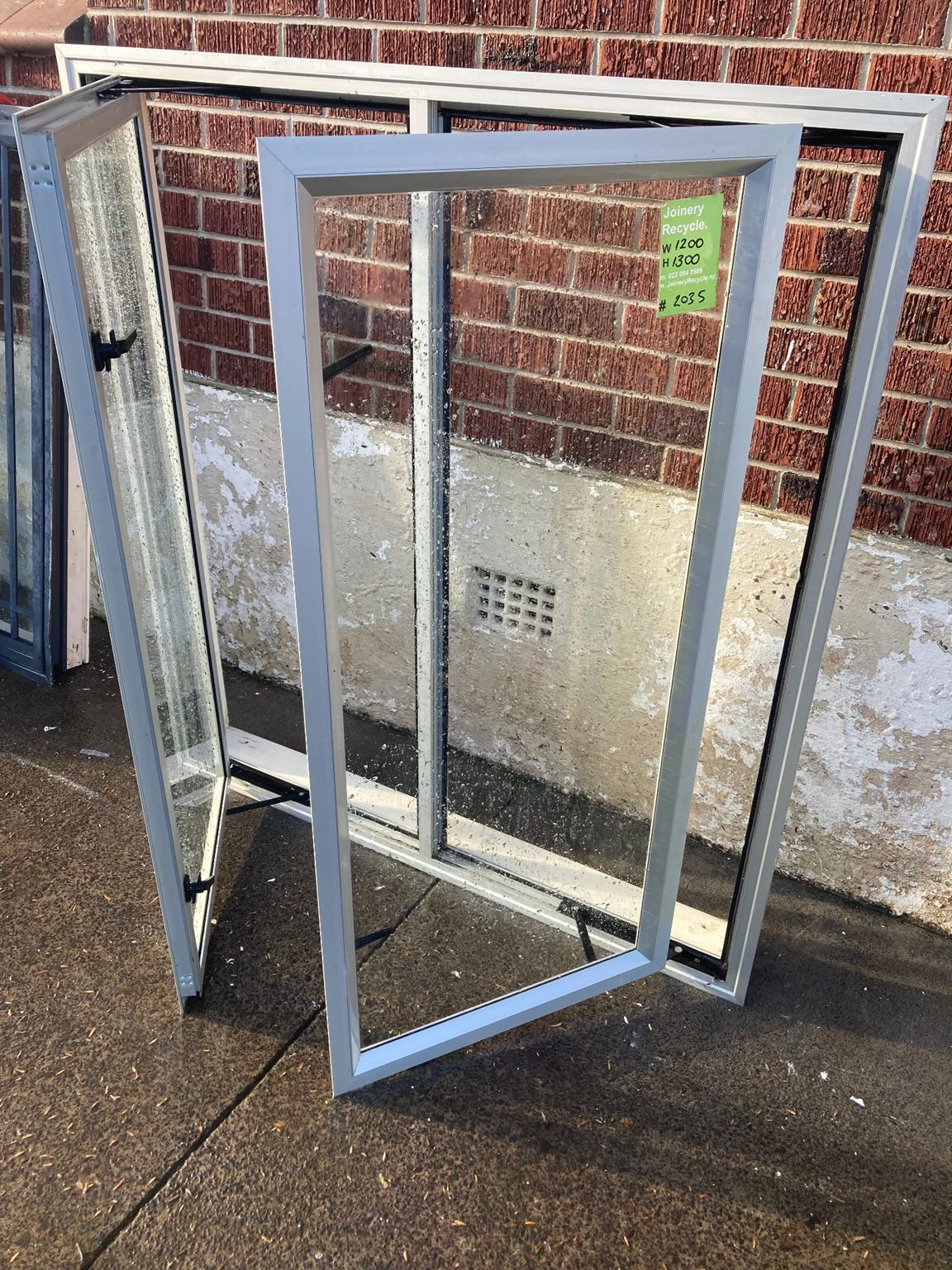 Aluminium Window Silver 1200 W x 1300 H   [#2035 ] Joinery Recycle