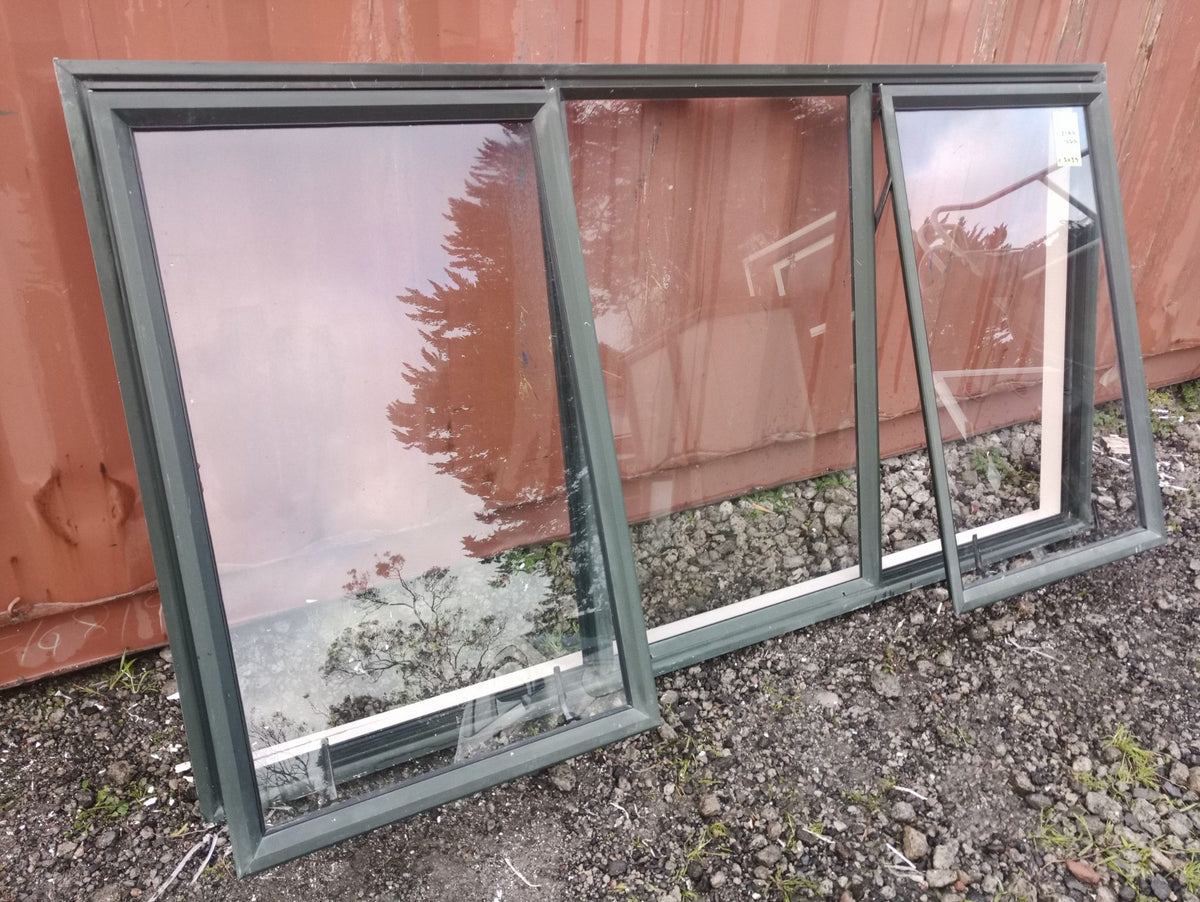 Aluminium Window Dark Green 2100 W x 1100 H  [#3439SF] Joinery Recycle