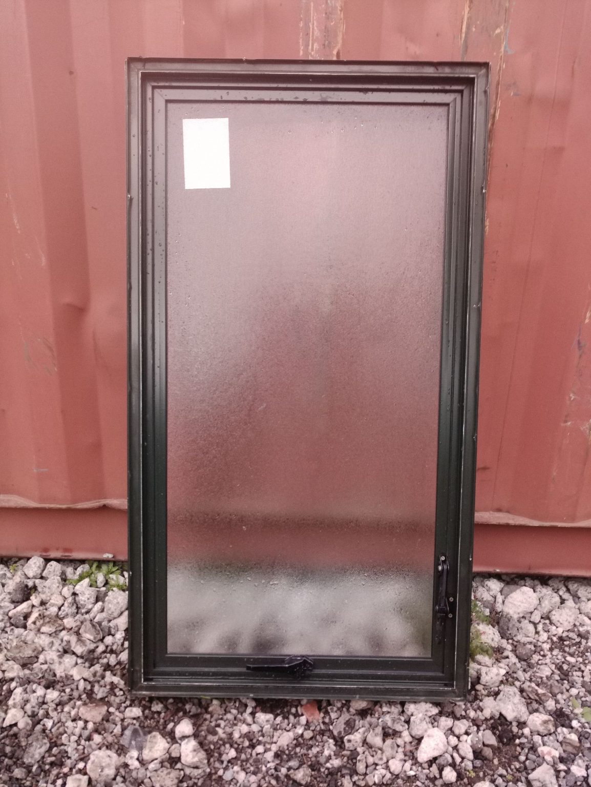 Aluminium Window Dark Green 600 W x 1100 H  [#3442SF] Joinery Recycle