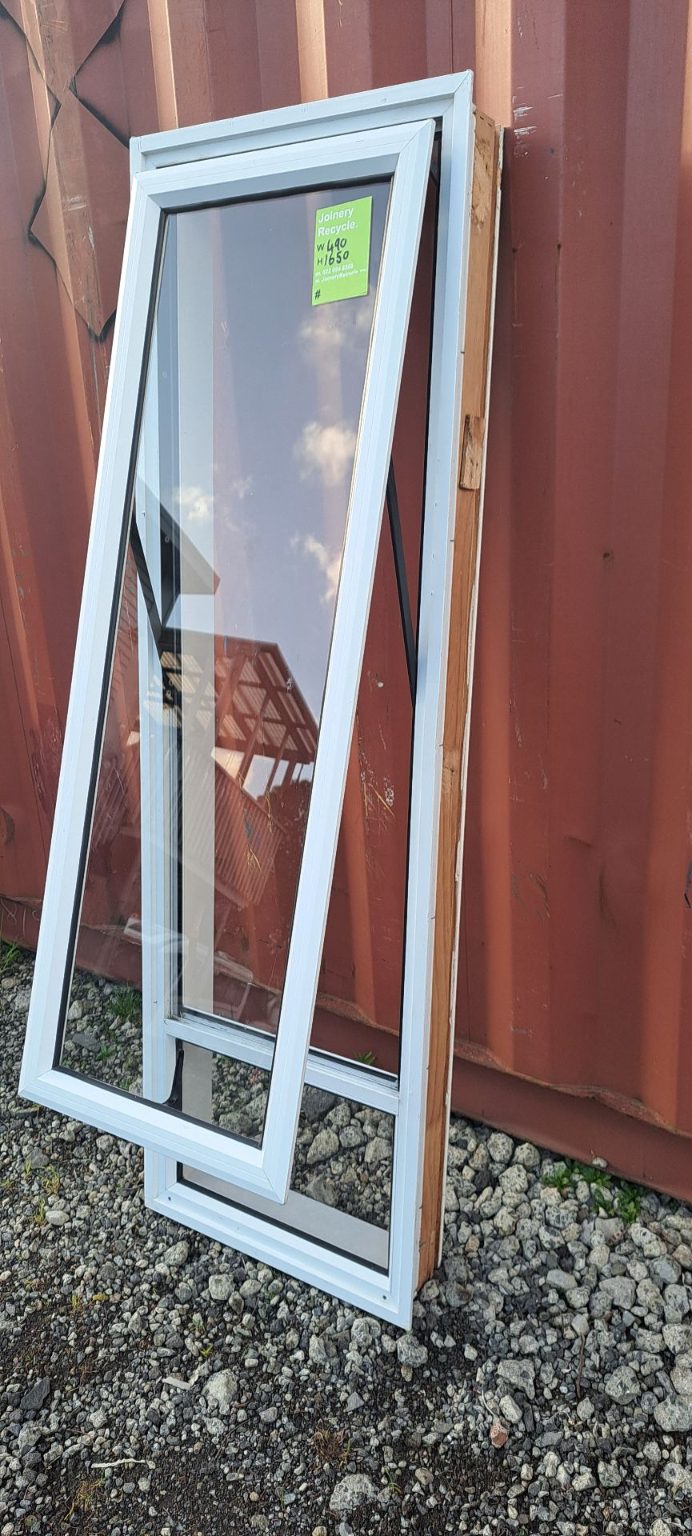 White Aluminium Window 490 W x 1650 H [#3543] Joinery Recycle