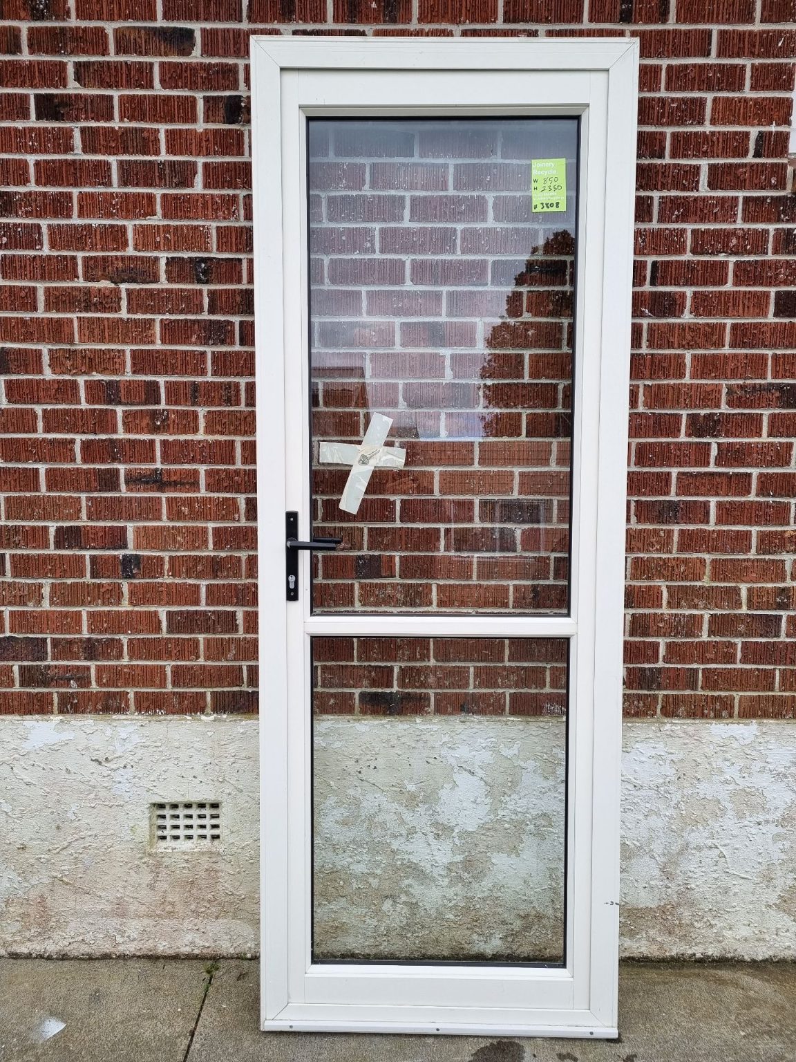 White Aluminium Single Door 850 W x 2350 H [#3808] Joinery Recycle