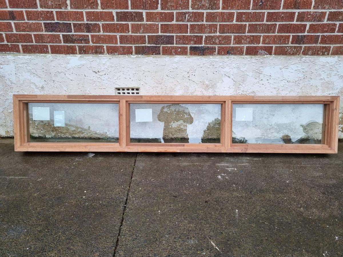 *NEW* Wooden Window with Pyrobel Fire Resistant Glass 2420 W x 420 H [#3918] Joinery Recycle