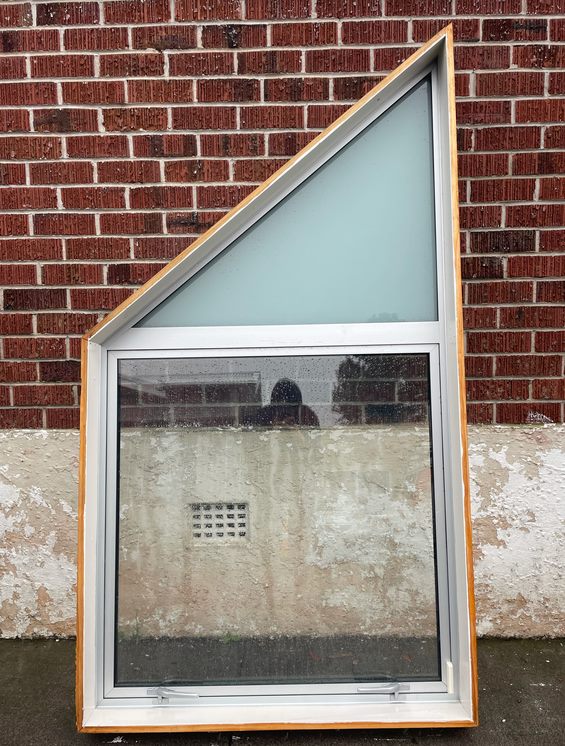 Raked DOUBLE GLAZED Aluminium Window 1000 W x 1000/1840 H [#2159] Joinery Recycle