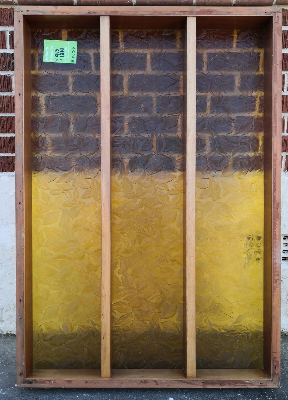 Yellow Glass Internal Feature Fixed Window And/Or Shelves 915 W x 1310 H [#2439] Joinery Recycle