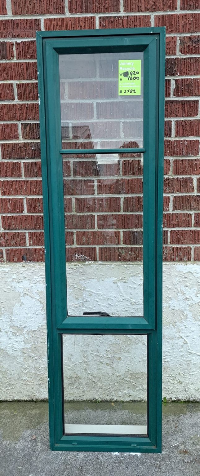 Green Aluminium Window 420 W x 1600 H  [#2582] Joinery Recycle