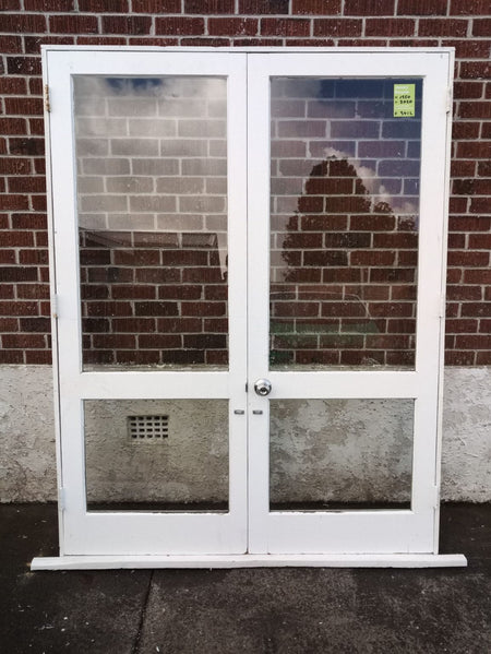 Wood and Glass French Doors 1550 W x 2020 H   [#3412] Joinery Recycle