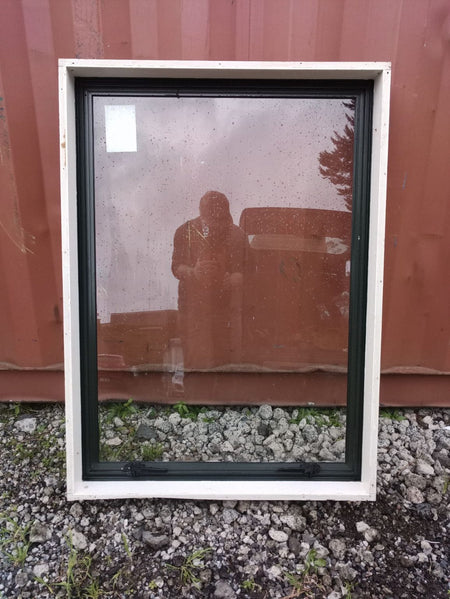 Dark Green Aluminium Window 800 W x 1100 H   [#3426 SF] Joinery Recycle