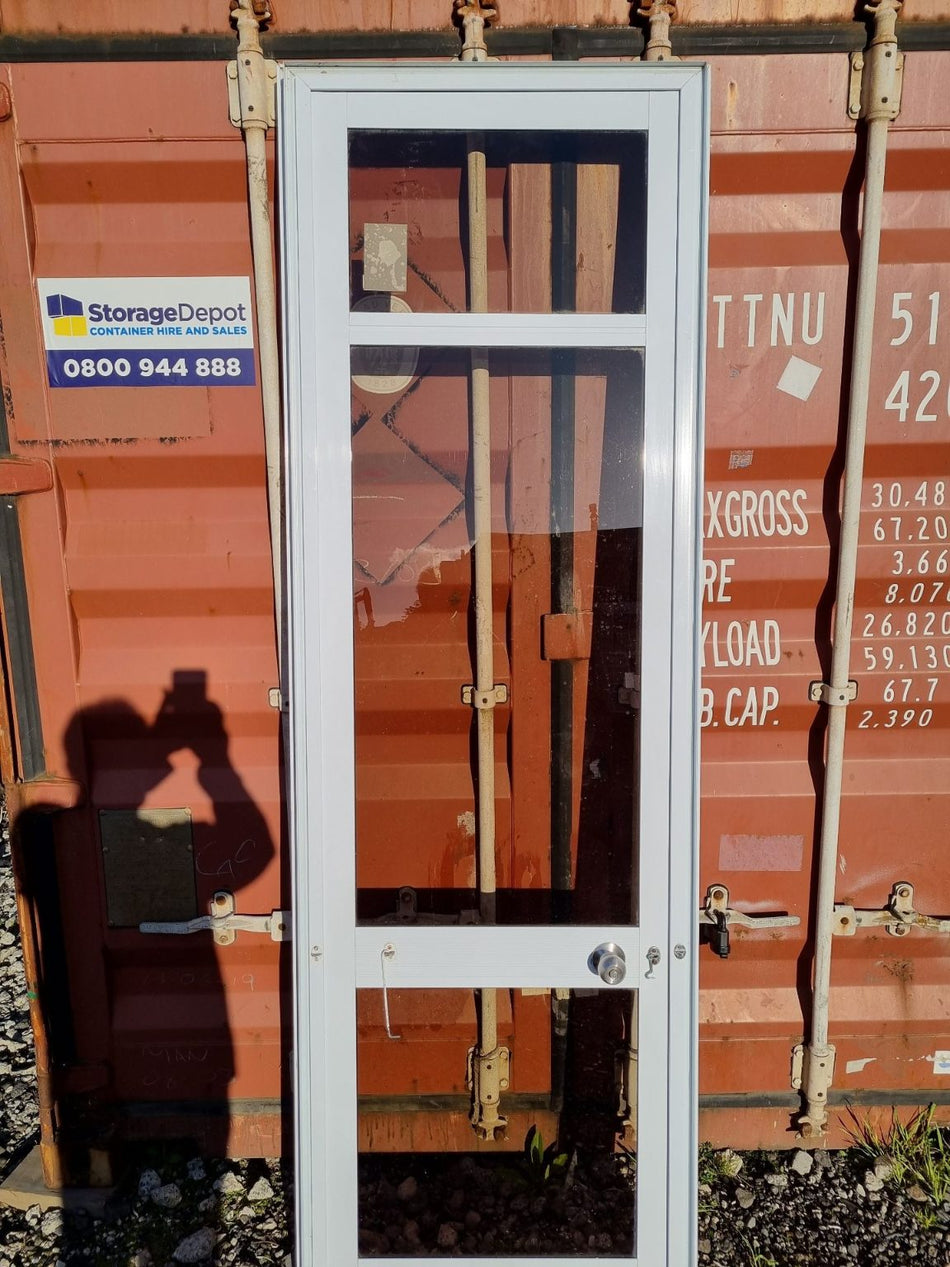 White Aluminium Single Door with Top Light 770 W x 2295 H  [#3593 ] Joinery Recycle