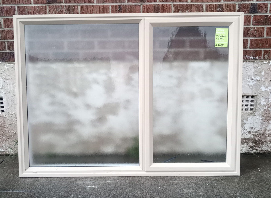 Off White / Beige Aluminum Window 1400 W x 1000 H  [#4028] Joinery Recycle